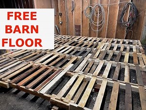 Building a Barn Floor For Free Using Free Pallets! Cheap Subfloor! Part 1
