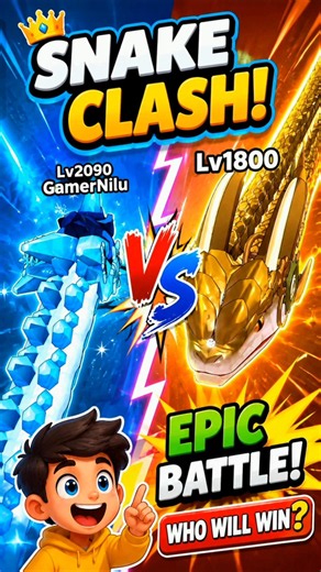 Snake Clash : 🐍The legend Snake clash final Boss fight win gameplay 🥵 games-36 #snake game #shorts