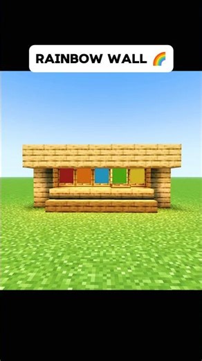 rainbow wall in Minecraft #minecraft #viral