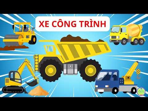 Học Tên Các Loại Xe Công Trình Cho Bé 🚜| Tiếng Việt - Tiếng Anh - Tiếng Hàn | Construction Vehicles