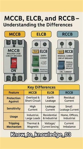 MCCB vs ELCB vs RCCB | Difference Explained in Easy Way | Electrical Protection Devices ⚡