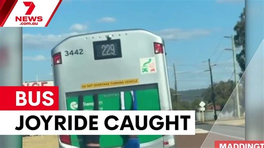 Teens cling to moving bus in dangerous Perth stunt