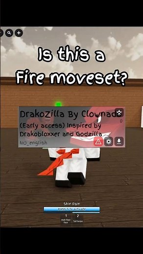 Drakobloxxer moveset in JJS! #roblox #jjs #jujutsushenanigans #pillarchase2 #godzilla