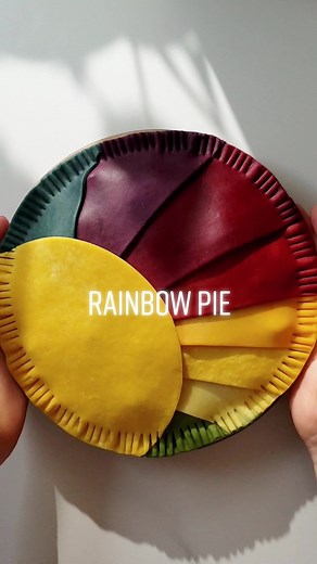 strawberry rhubarb rainbow pie with naturally dyed crust 🏳️‍🌈 #foryourpride #pridemonth #bakingtiktok #pie