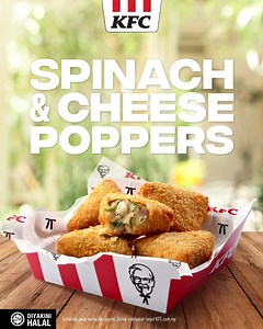 916 reactions · 18 shares | Syok weh pekena KFC Spinach & Cheese Poppers time lepak. Kerangupan luaran dari ubi kentang & bayam bersama keju di dalam sure onz! Jom order sekarang! | KFC | Facebook
