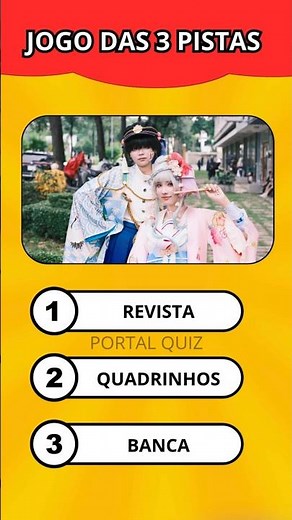 QUIZ - Jogo das 3 Pistas | Perguntas e Respostas