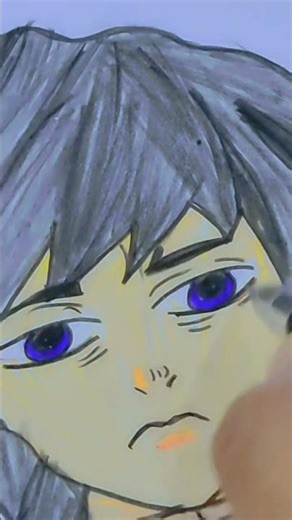 Shinobu kocho🤯💗 insect 🦋 hashira 💀Giyu Tomioka wather hashira Art #short# art# huda drawing academy