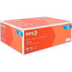 PPS Plainface DL White Envelopes 500 Pack