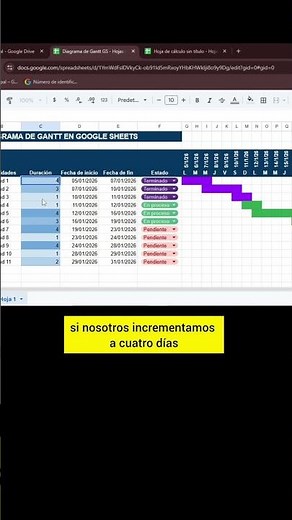 Gantt chart in Google Sheets