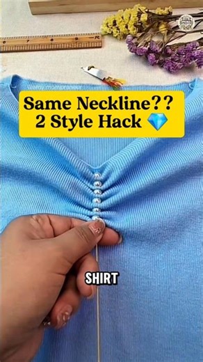 Sewing Hack: How to fix a sagging neckline? With or Without Pearls #shorts #sewing #tips