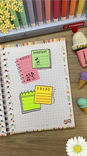 PAPER NOTES IDEAS 💜📝✨ #notes #papernotes #viral #fyp #parati #postit #studygram #stationery