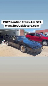 1987 Pontiac Trans Am GTA from Rev Up Motors #revupmotors #pontiacfirebird #pontiactransam #firebirdtransam #transam #transamgta #gtatransam #musclecars #80scars #MecumAuctions #mecum #barrettjackson | Rev Up Motors