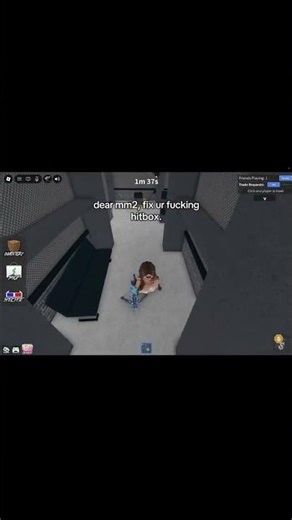 the hitbox bro #roblox #mm2