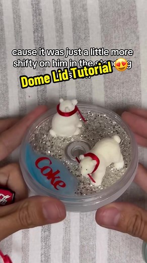 Here is a quick dome lid tumbler tutorial for you all! These are SO sooooo fun! The tumbler itself is designed for sublimation use, or can be customized with vinyl, epoxy etc. You can find the polar bears used through my linktree- all sizes in the package fit in the dome lids so they are perfect if you want your own polar bear scene! #cocacola #nostalgia #nostalgic #nostalgiacore #polarbear #polarbears #90sbaby #90s #coke #cocacolapolarbear #northernlights #tutorial #domelid #acrylic #starbucks