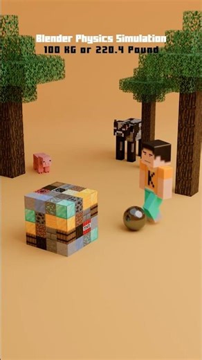 Minecraft Physics Test With Super Heavy Weights! #minecraft #animation #blender