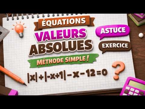 Équations avec valeurs absolues : méthode simple + exercices corrigés
