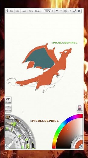 Charizard - ArtRage #artrage #desenhodigital #pokemon