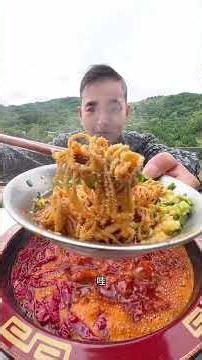 Have some thousand-layer tripe at a traditional hot pot restaurant.#food #cooking #mukbang #hotpot