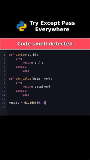 Try Except Pass Everywhere #pythontips