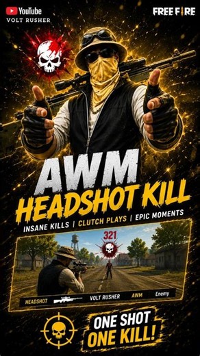 🔥 AWM HEADSHOT KILL is here! free fire