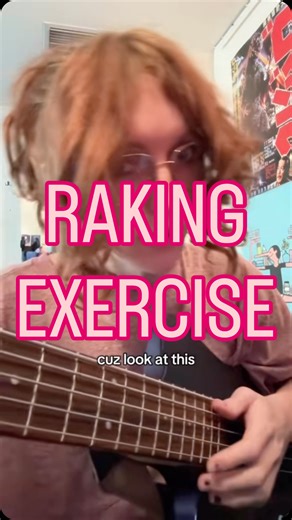 sirena 🧜‍♀️ on Instagram: "beginning bass baddies! use this exercise to get your alternating/raking in check IN THE CONTEXT OF A LINE. this is always one of the weirdest things for beginners to wrap their heads around at the starts. If you impose this onto your technique early on, you’ll grow with it being a natural part of your playing. this is one of those nuances of bass guitar technique that HAS to happen. it should be as natural as breathing. have fun wif it #bass #guitar #musictheory"