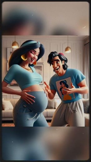 Jasmine Giving Birth | Jasmine's Mom Journey #ai #disney #shorts #disneycharacters #ohmydisney