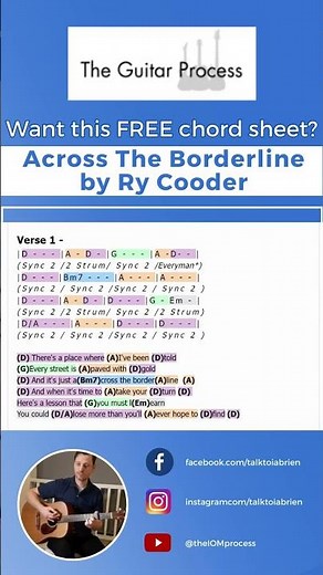 FREE CHORD SHEET - Across The Borderline by Ry Cooder | Ian O'Brien