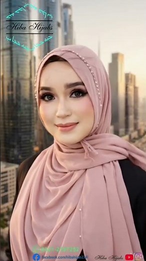 Luxury Hijab Look with City View Soft Pink Modest Fashion Inspiration,Chic Urban Hijab