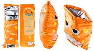 Plush Cheesy Puffs: Giant stuffed bag of cute plush cheese snacks.