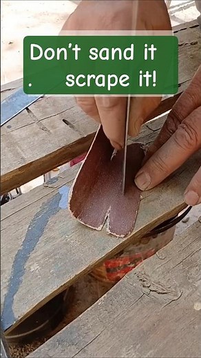 How to Sharpen a Scraper | Perfect Wood Finishing Tools. #shorts #asmr