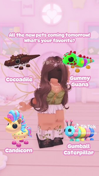 I love them all so much! I’m so excited for this new update! Let me know what pet is your favorite! (Mine is definitely the gumball caterpillar!!) #adoptmeroblox #adoptme #adoptmeupdate #robloxadoptme #adoptmepets