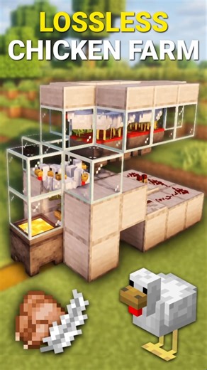 Minecraft NEW Easiest LossLess Chicken Farm 1.21/26.1 Tutorial! #shorts #minecraft