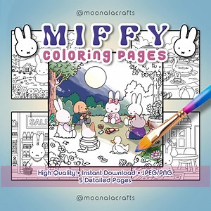 Miffy Coloring Pages (digital) - Etsy