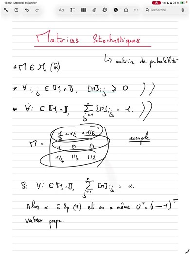 Matrices stochastiques c’est quoi ?