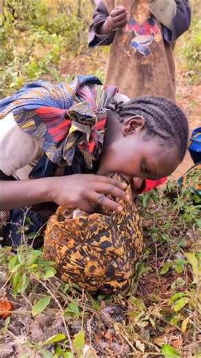 Hadzabe woman Eting Taste Tortois 🐢😋#shorts #trending #foryouu