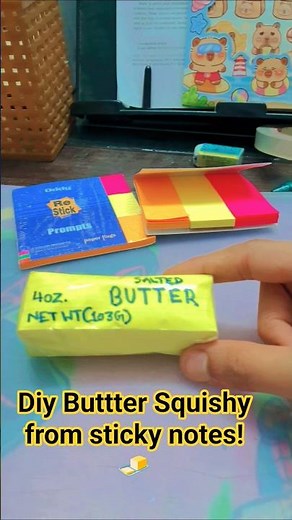 DIY Sticky notes Butter Squishy🧈 I Draw With Uvika I #diy#butter#squishy #beautyandabeat#viral#short
