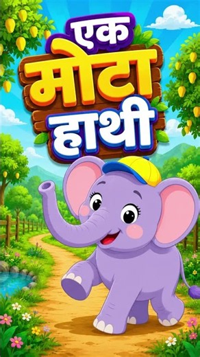 🐘 One Fat Elephant 🐘 | One Fat Elephant | Hindi Nursery Rhyme #Shorts