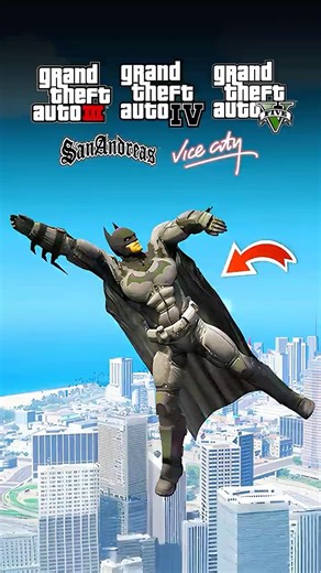 Batman Jumping From Highest Building in Every GTA Game...! 😲 #gta #gtav