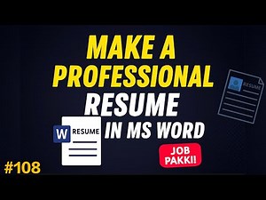 how to make professional reusme in ms word