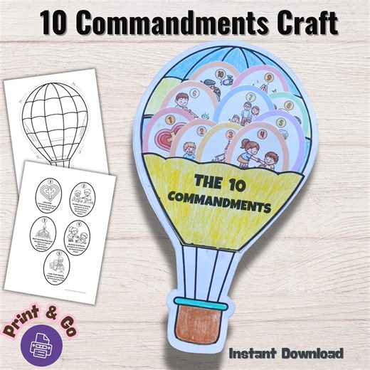 10 Commandments Craft for Kids, Bible Activity Sunday School Craft (instant Download) - Etsy