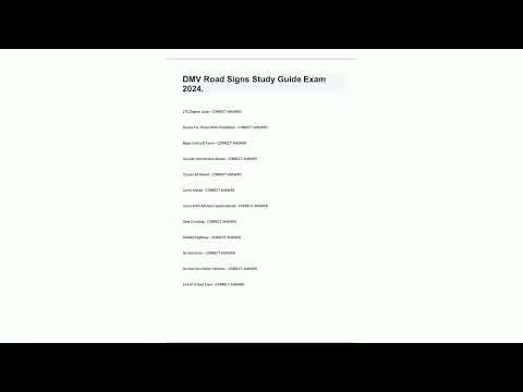 DMV Road Signs Practice Test 2024Rated A31