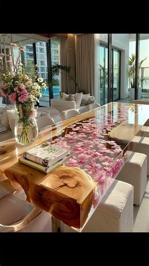 🎨This dining table looks like Monet’s color palette#fyp #kitchen #kitchenisland #diningtable #luxury