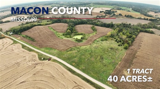 Upcoming Macon County, Missouri Land Auction for Douglas & Cynthia Beers. Selling 40 deeded acres± in 1 tract on January 15, 2026. The Beers farm is conveniently located a short distance south of State Highway F between Elmer and Ethel, Missouri. It is located on Eureka Place 0.2 mile south of State Highway F. The property is 20 miles southwest of LaPlata, Missouri and 26 miles northwest of Macon, Missouri. FSA records indicate approximately 23.45 cropland acres. The NCCPI overall rating is 57.3