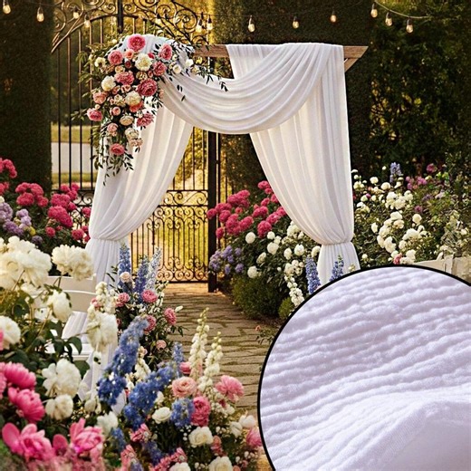 Boho Wedding Backdrop Curtain, Organic Cotton Muslin Panel - Etsy