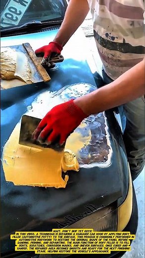 Amazing Car Body Repair Technique | Applying Body Filler for a Smooth Finish.