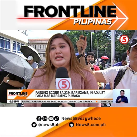 20K views · 213 reactions | #FrontlinePilipinas | Nanguna sa 2024 Bar Examinations ang pambato ng University of the Philippines #UP. Halos 4,000 ang nakapasa dahil in-adjust ang passing score. #Bar2024 #News5 | via Camille Samonte For more videos, visit us at www.news5.com.ph. | News5 | Facebook