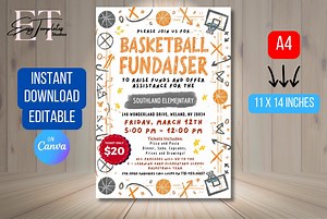 Basketball Fundraiser Flyer: School Event Invitation PTO Fundraiser (digital Download) - Etsy