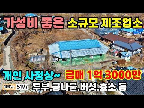 저렴하고 가성비 좋은 소규모 제조업소 매매 조용한 마을 버섯 두부 콩나물 효소제조 등 적합 근린생활시설 정안면 공주부동산~농가주택 토지 전원주택 매매( 행운집땅부동산)매물5197