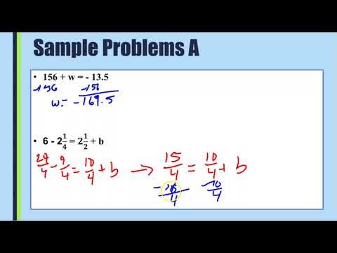 Lesson 3-4 One Step Addition and Subtraction Equations