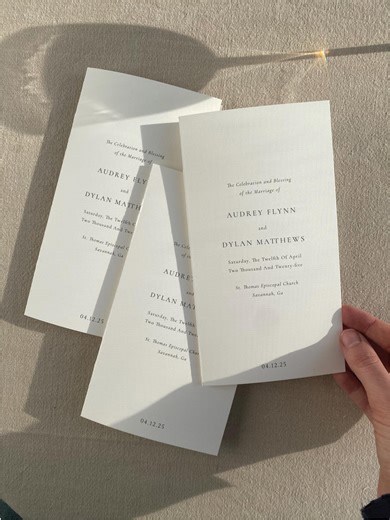 Elegant Personalized Programs, Folded Simple Minimalist Printed Ceremony Programs - Etsy